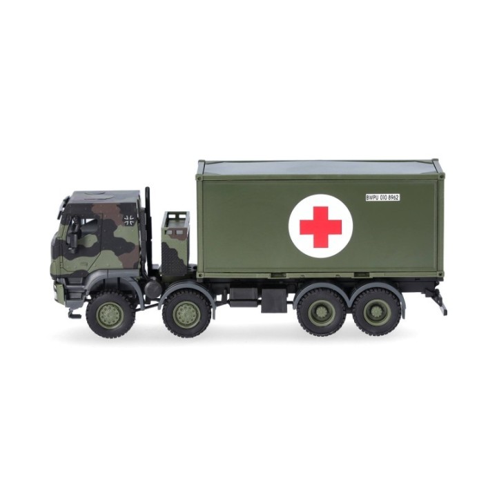 Herpa Iveco Trakker 8x8 LKW mit 20 ft. Container Bundeswehr – produktbillede 4