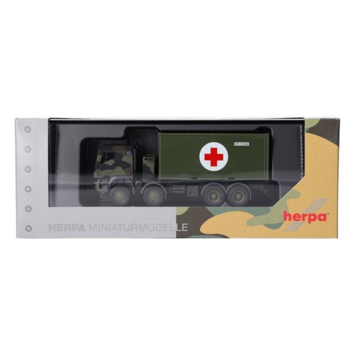 Herpa Iveco Trakker 8x8 LKW mit 20 ft. Container Bundeswehr – produktbillede 5