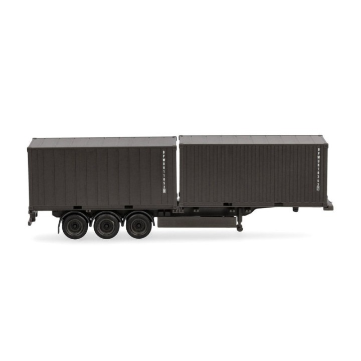 Herpa Containertrailer 3-akslet mit 2 x 20ft. Container Bundeswehr – produktbillede 3