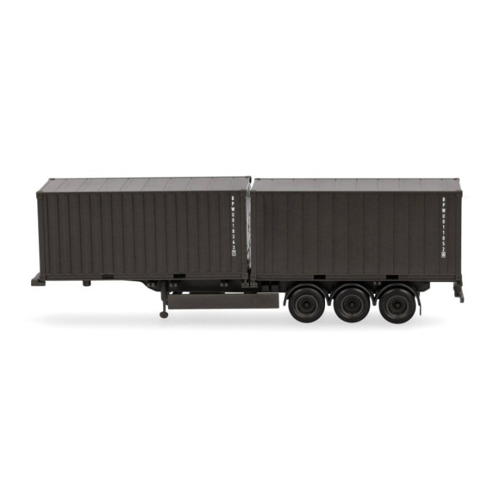 Herpa Containertrailer 3-akslet mit 2 x 20ft. Container Bundeswehr – produktbillede 4