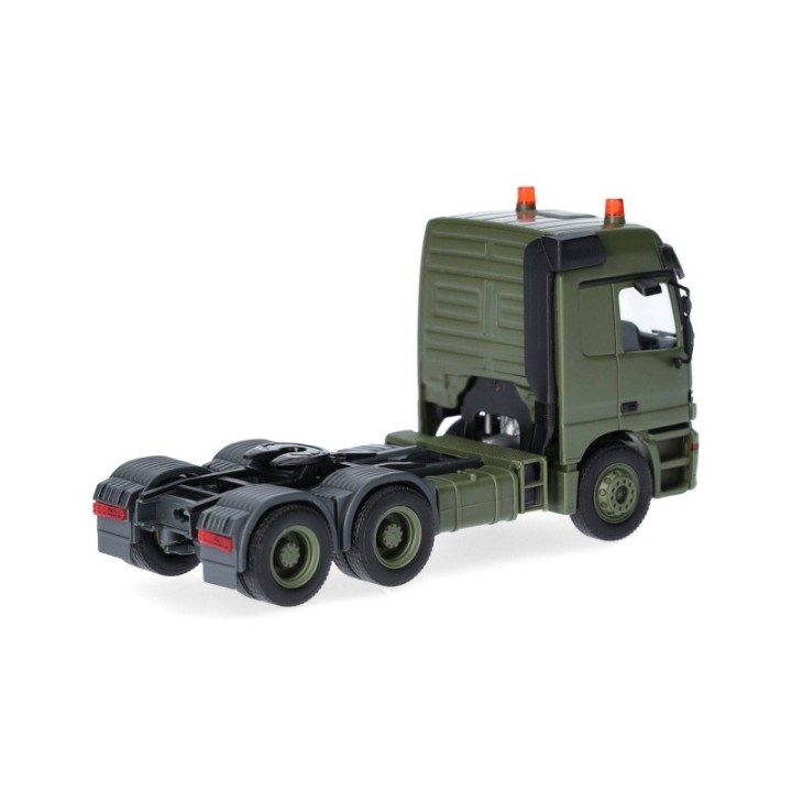 Herpa Mercedes-Benz Actros L (96) MP1 trækker 3-akslet (6x4) olivgrøn (Belgien) – produktbillede 2