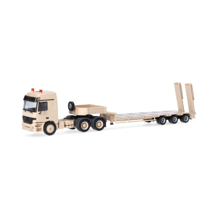 Herpa Mercedes-Benz Actros L (96) MP1 Tieflade-sættevognstræk Belgische Armee sandbeige (Belgien)