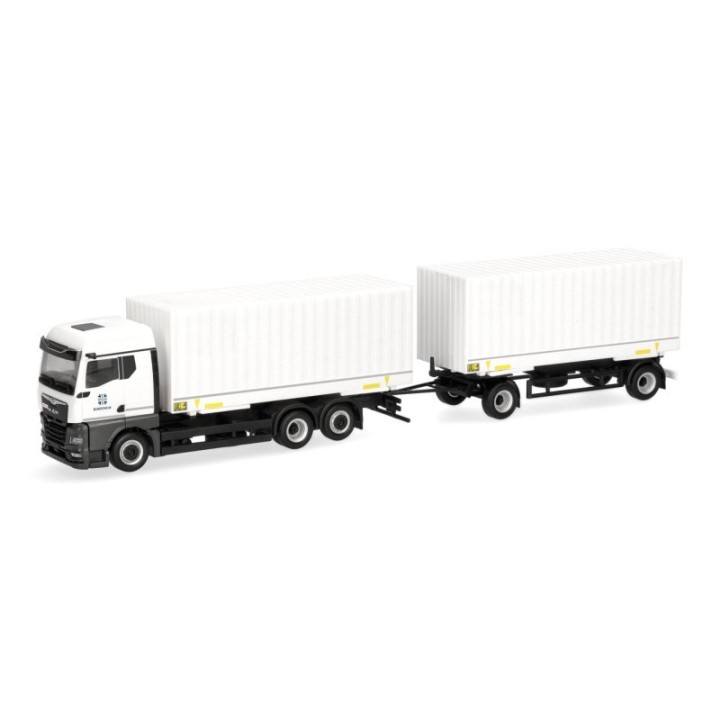Herpa MAN TGX GM Wechselkoffer-trækker-anhænger-kombination Bundeswehr/Fahrschule