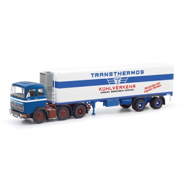 Herpa Mercedes-Benz LPS 2032 kølekasse-sættevognstræk Rathje / Transthermos (Niedersachsen/Groß Meckelsen)