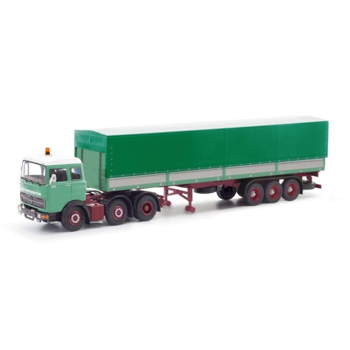 Herpa Mercedes-Benz LPS 2032 presenningn-sættevognstræk Posteher