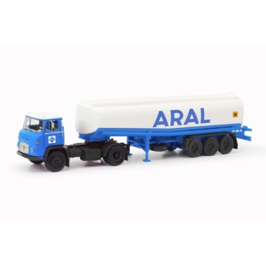 Herpa Scania Vabis LB 76 Benzintank-sættevognstræk Aral
