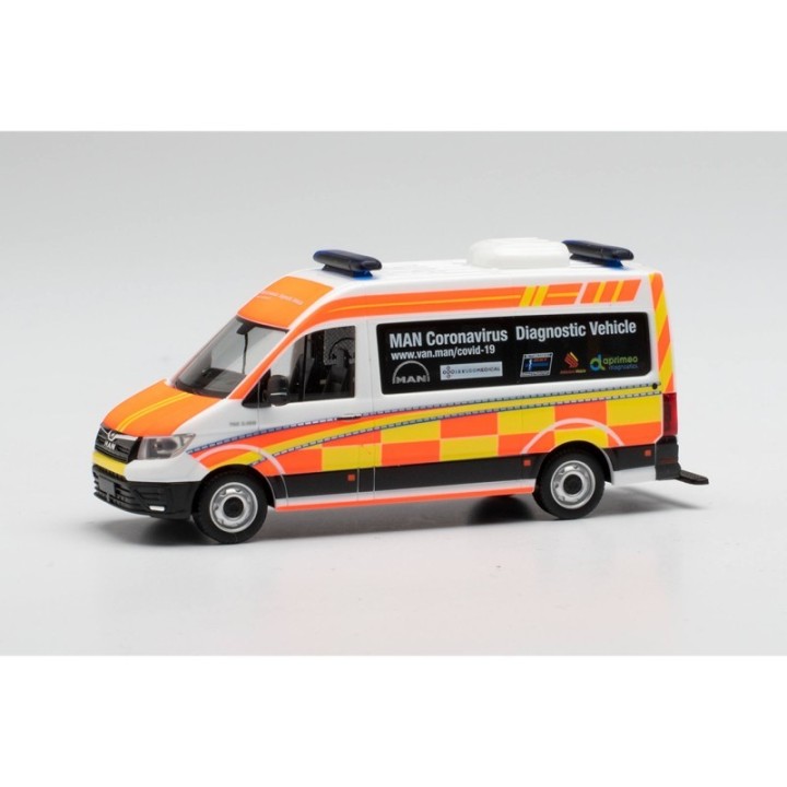 Herpa MAN TGE Halbbus HD Coronavirus Diagnostic