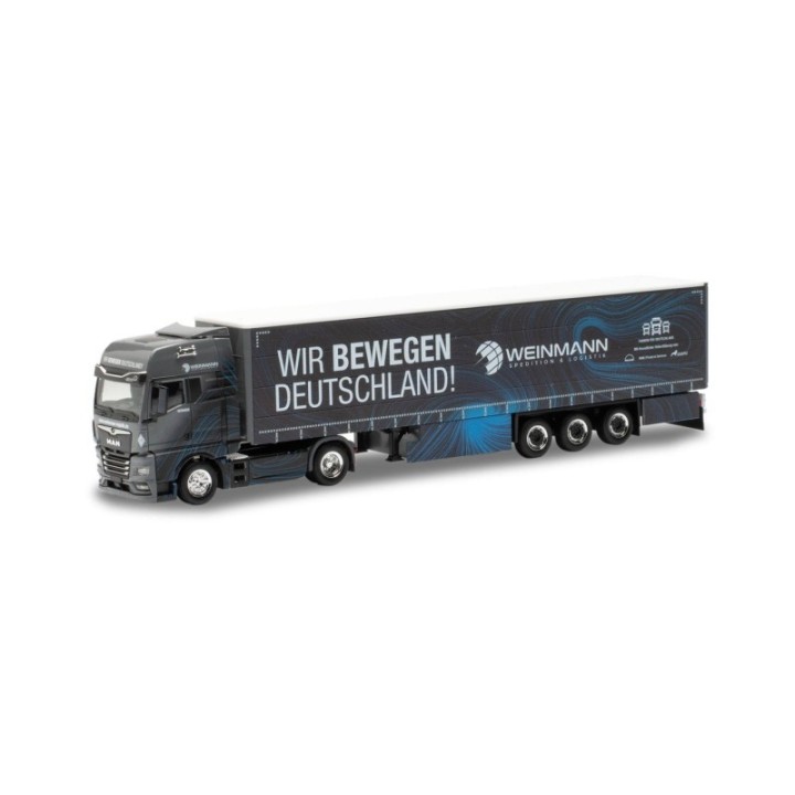 Herpa MAN TGX GX gardintrailer-sættevognstræk Weinmann/Wir bewegen Deutschland/MAN Truck & Bus SE