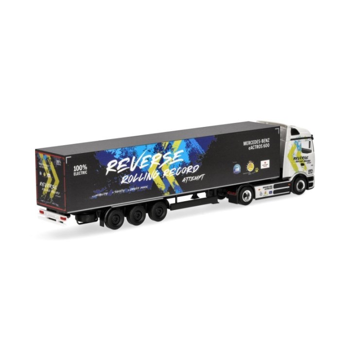 Herpa Mercedes-Benz eActros 600 ProCabin Streamspace kasse-sættevognstræk Reverse Rolling Record – produktbillede 2