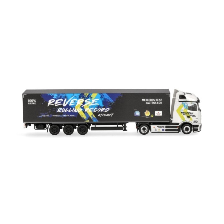Herpa Mercedes-Benz eActros 600 ProCabin Streamspace kasse-sættevognstræk Reverse Rolling Record – produktbillede 3