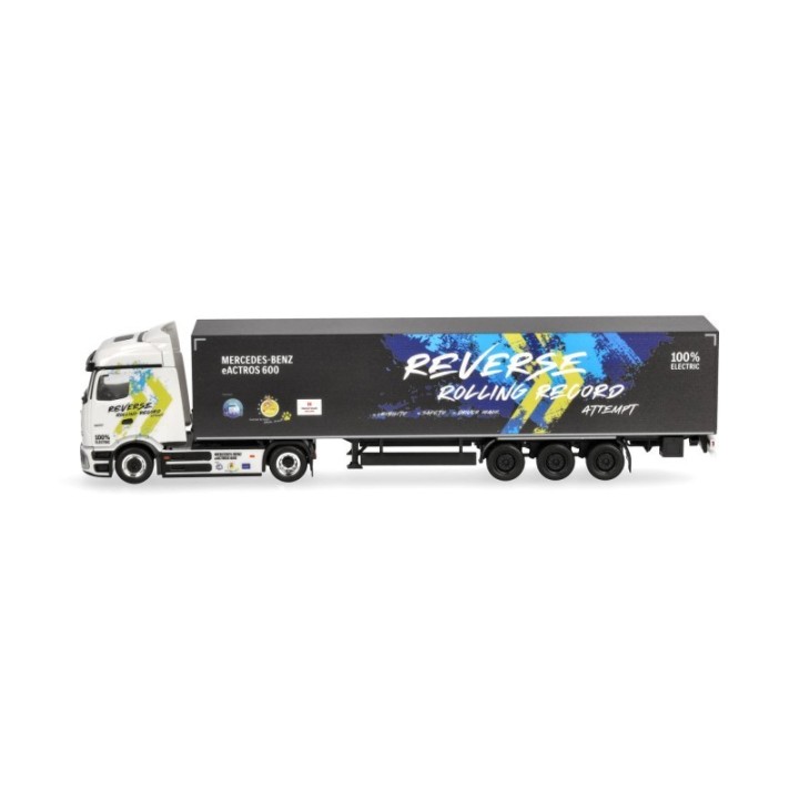 Herpa Mercedes-Benz eActros 600 ProCabin Streamspace kasse-sættevognstræk Reverse Rolling Record – produktbillede 4