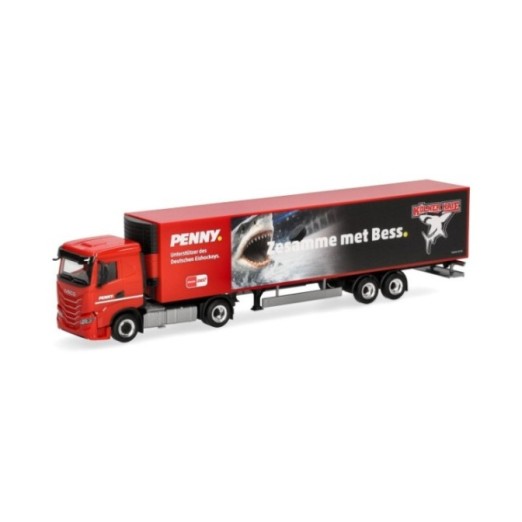 Herpa Iveco S-Way kølekasse-sættevognstræk PENNY DEL / Kölner Haie
