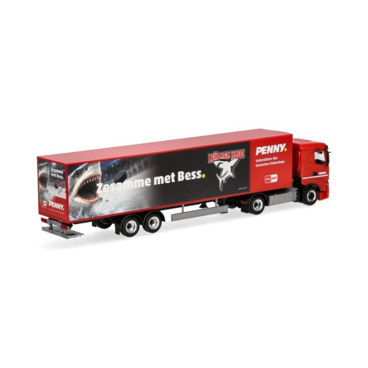 Herpa Iveco S-Way kølekasse-sættevognstræk PENNY DEL / Kölner Haie – produktbillede 2