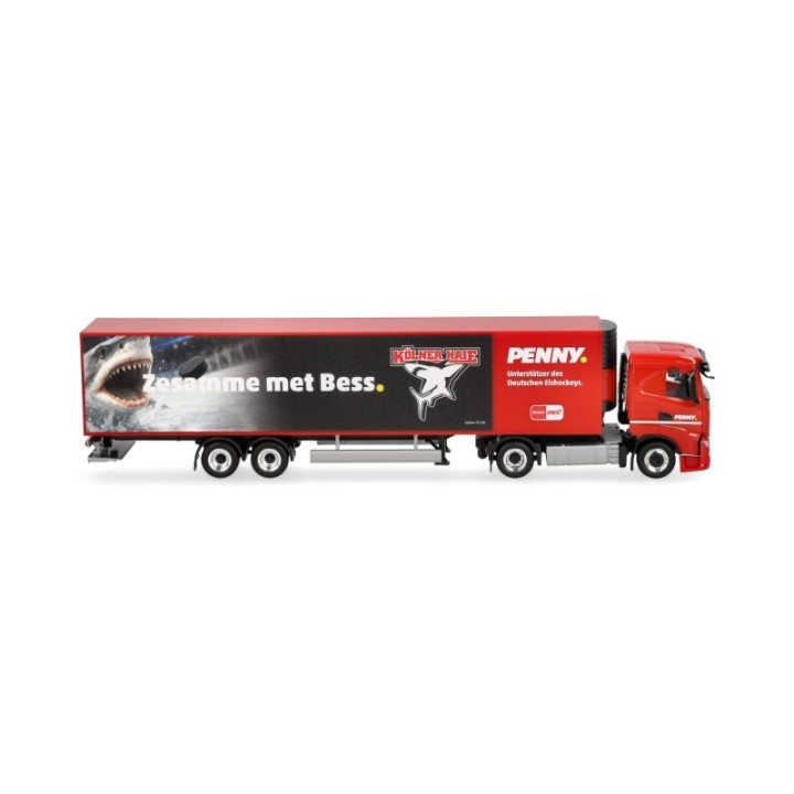 Herpa Iveco S-Way kølekasse-sættevognstræk PENNY DEL / Kölner Haie – produktbillede 3