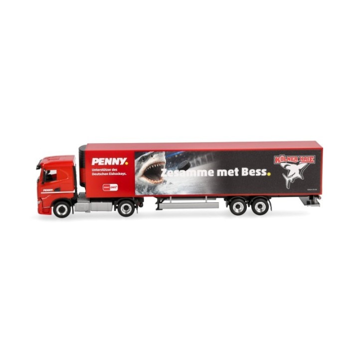 Herpa Iveco S-Way kølekasse-sættevognstræk PENNY DEL / Kölner Haie – produktbillede 4