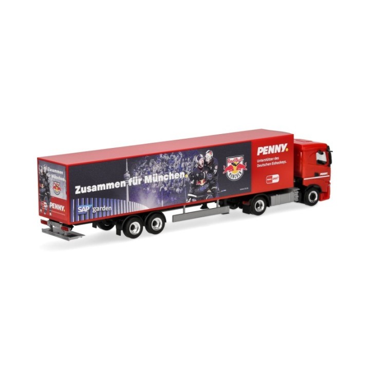 Herpa Iveco S-Way kølekasse-sættevognstræk PENNY DEL / EHC Red Bull München – produktbillede 2