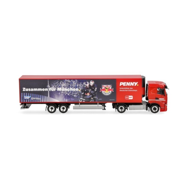 Herpa Iveco S-Way kølekasse-sættevognstræk PENNY DEL / EHC Red Bull München – produktbillede 3