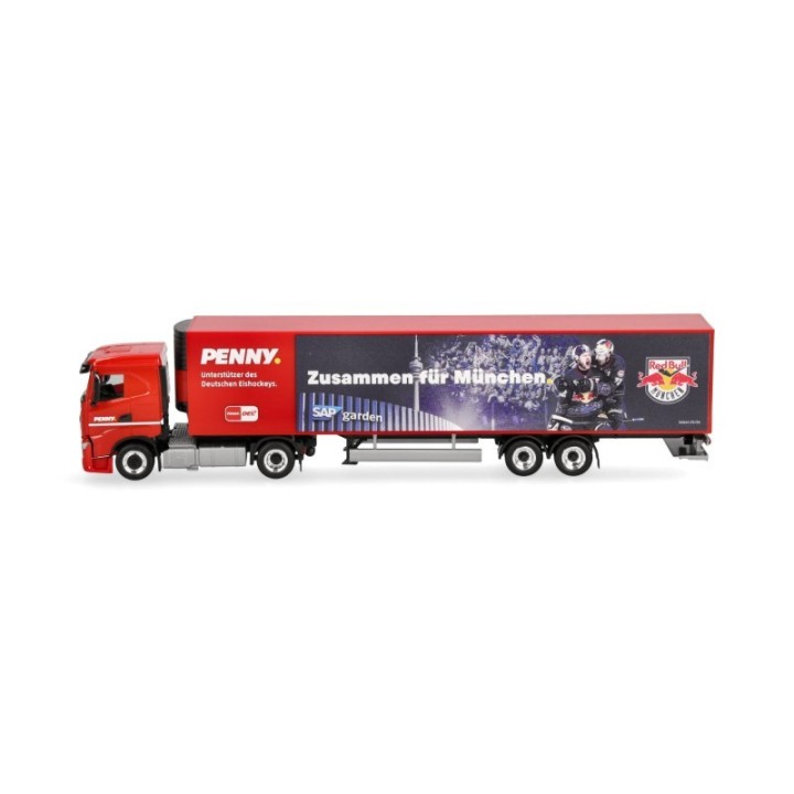 Herpa Iveco S-Way kølekasse-sættevognstræk PENNY DEL / EHC Red Bull München – produktbillede 4