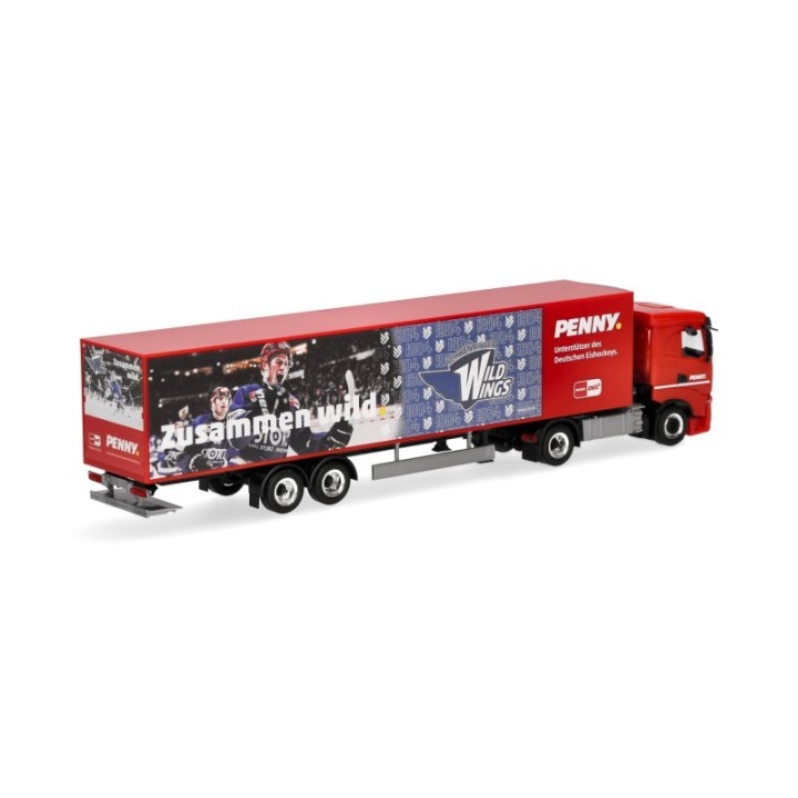 Herpa Iveco S-Way kølekasse-sættevognstræk PENNY DEL / Schwenninger Wild Wings – produktbillede 2