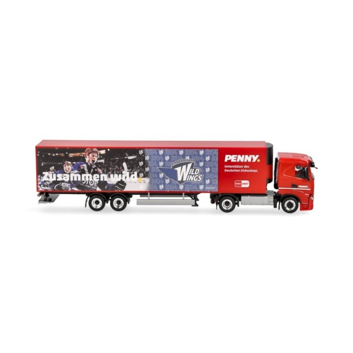 Herpa Iveco S-Way kølekasse-sættevognstræk PENNY DEL / Schwenninger Wild Wings – produktbillede 3