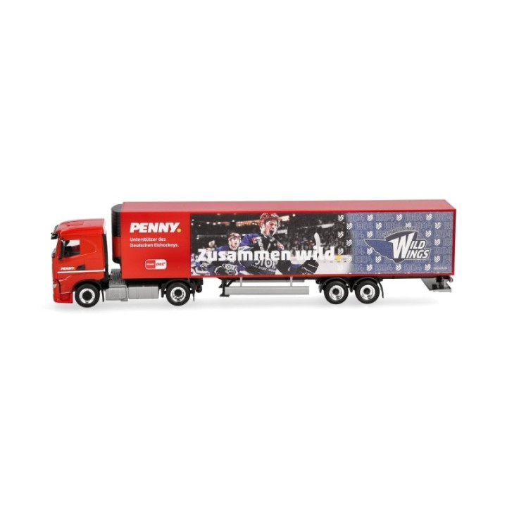Herpa Iveco S-Way kølekasse-sættevognstræk PENNY DEL / Schwenninger Wild Wings – produktbillede 4