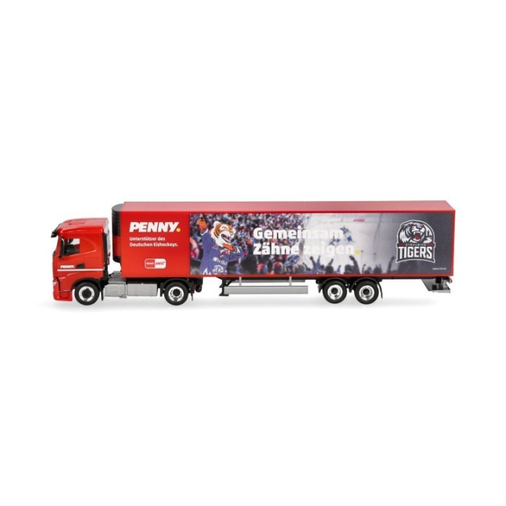 Herpa Iveco S-Way kølekasse-sættevognstræk PENNY DEL / Straubing Tigers – produktbillede 4