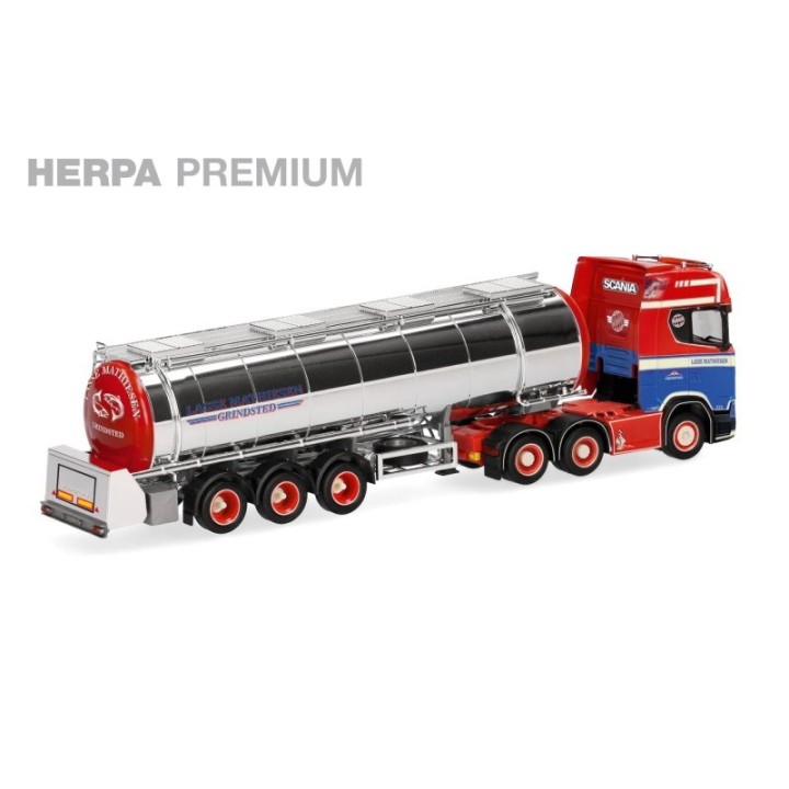 Herpa PREMIUM Scania CS 20 højt tag Chromtank-sættevognstræk Mathiesen (DK) – produktbillede 2