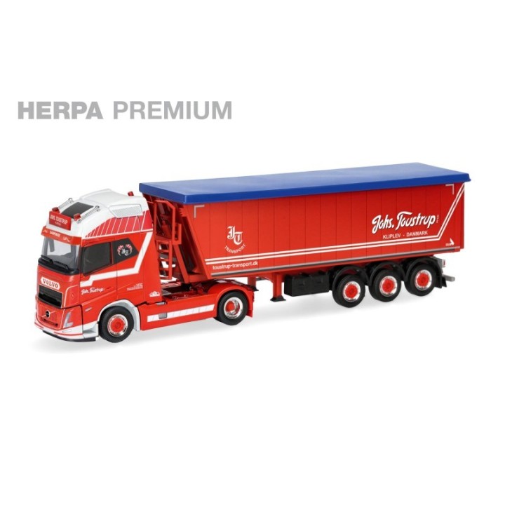 Herpa PREMIUM Volvo FH Aero GL XL Stöffelliner-sættevognstræk Johs. Toustrup (DK)