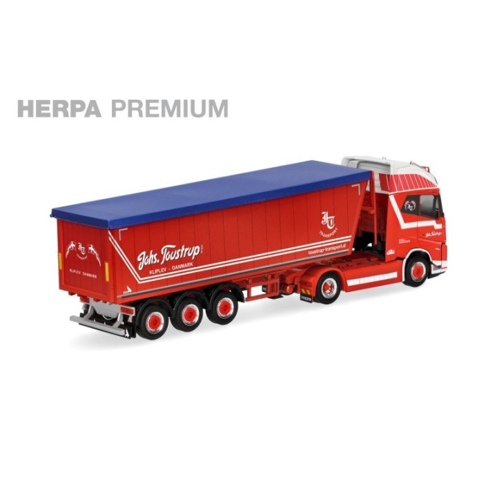 Herpa PREMIUM Volvo FH Aero GL XL Stöffelliner-sættevognstræk Johs. Toustrup (DK) – produktbillede 2