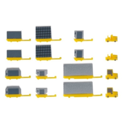 Herpa LufthavnTilbehør: Container-køretøje neu (2x 2 trækkern 2x 6 Container)