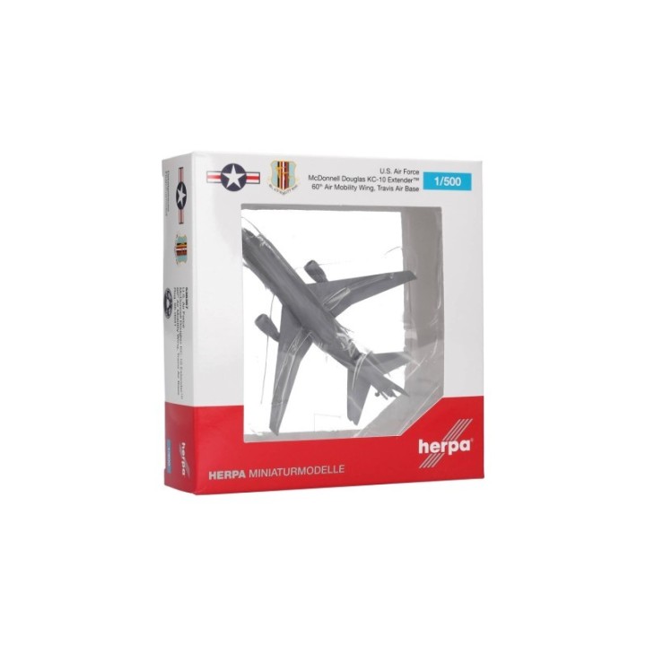 Herpa USAF McDonnell Douglas KC-10 Extender - 60th AMW Travis Air Base (Farewell Edition) - 86-0031 – produktbillede 5